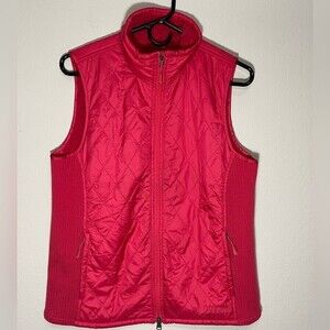 L.L. Bean Quilted Red Vest Lined with Insulation Size Medium Sweater